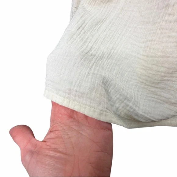 Quince 100 organic cotton gauze tiered maxi dress antique Cream color large - Picture 11 of 11